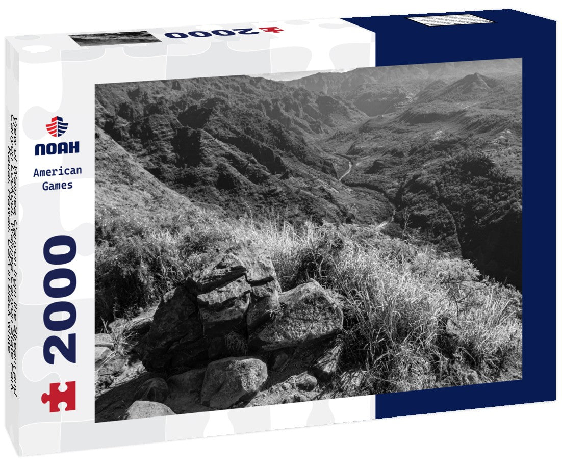 Noah Jigsaw Puzzle View of Waimea Canyon from the Stream and Canyon Lookout, Waimea Canyon State Park, Kauai, Hawaii, USA in black white 2000 pieces