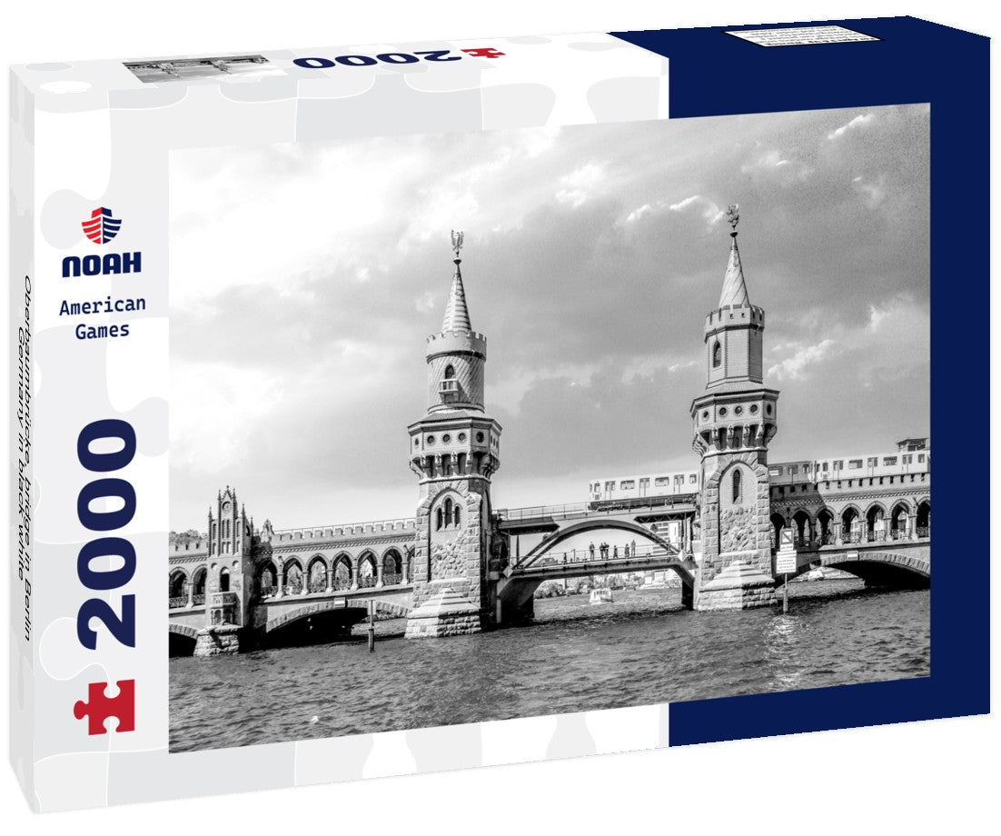 Noah Jigsaw Puzzle Oberbaumbrücke, bridge in Berlin, Germany in black white 2000 pieces