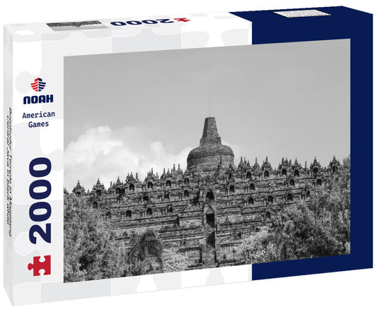Noah Jigsaw Puzzle Borobudur Temple in Magelang, Central Java in black white 2000 pieces