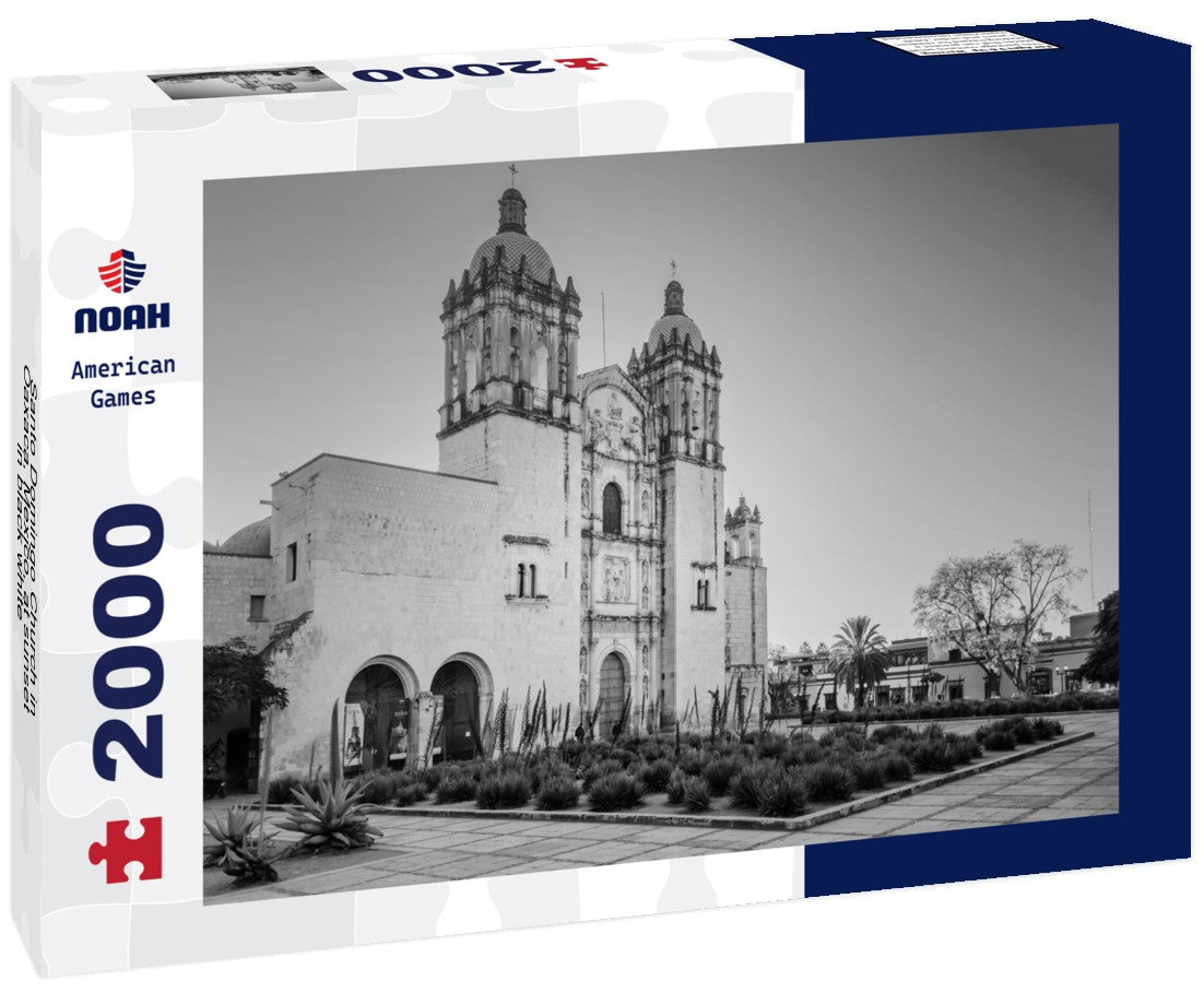 Noah Jigsaw Puzzle Santo Domingo Church in Oaxaca, Mexico, at sunset in black white 2000 pieces