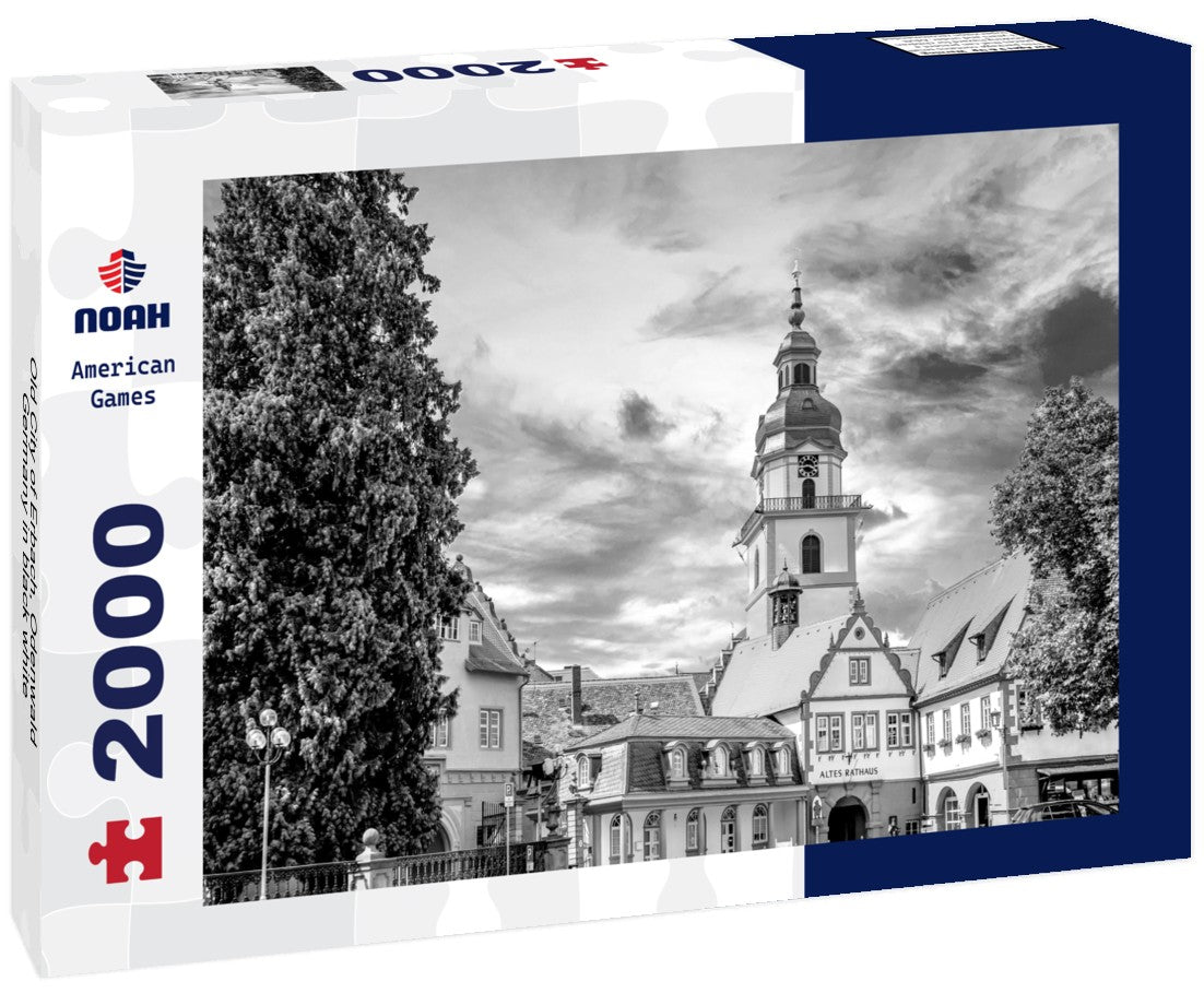 Noah Jigsaw Puzzle Old City of Erbach, Odenwald, Germany in black white 2000 pieces