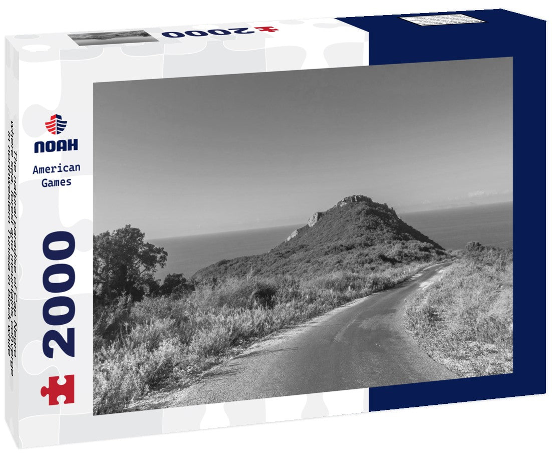 Noah Jigsaw Puzzle The natural paradise of Cap Negro, where sea, forest and mountains converge in northwestern Tunisia in black white 2000 pieces