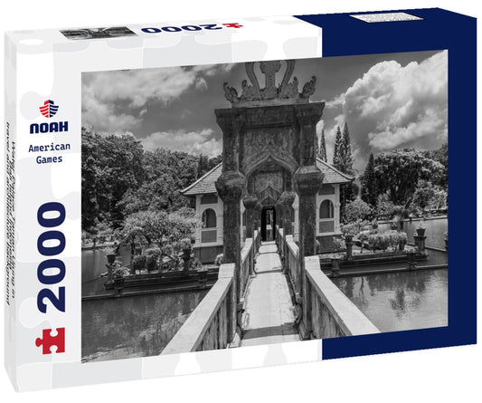 Noah Jigsaw Puzzle Water Palace Taman Ujung in Bali Island Indonesia - travel and architecture background in black white 2000 pieces