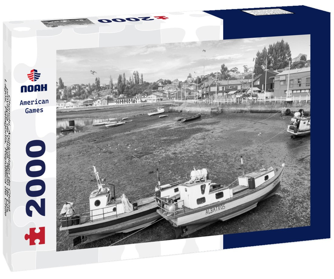 Noah Jigsaw Puzzle Chonchi, Archipiélago de Chiloé, provincia de Chiloé, región de Los Lagos, Patagonia, República de Chile, América del Sur in black white 2000 pieces
