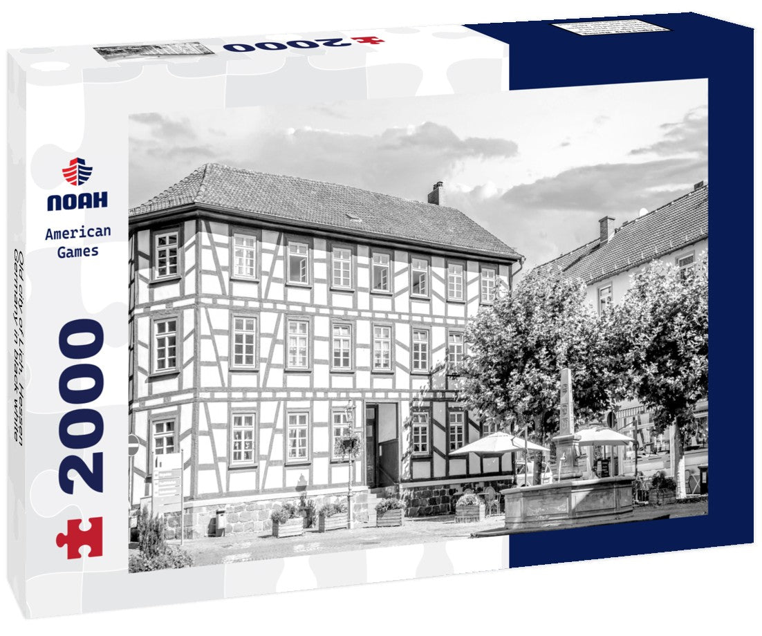 Noah Jigsaw Puzzle Old city of Lich, Hessen, Germany in black white 2000 pieces
