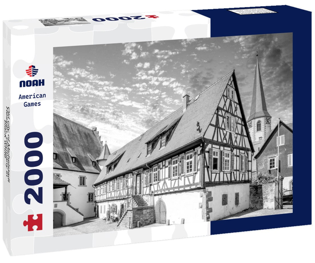 Noah Jigsaw Puzzle Old city of Michelstadt, Hessen, Germany in black white 2000 pieces