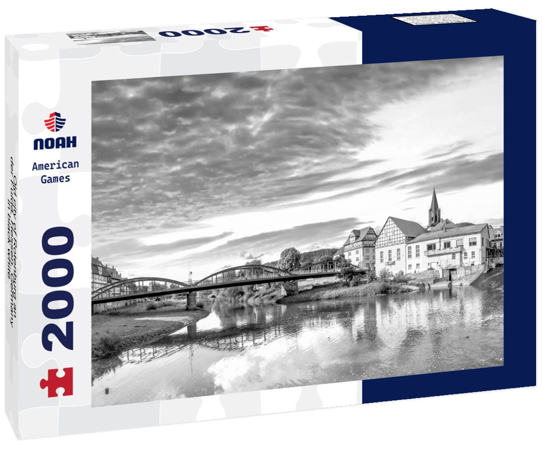 Noah Jigsaw Puzzle Old city of Rotenburg an der Fulda, Hessen, Germany in black white 2000 pieces