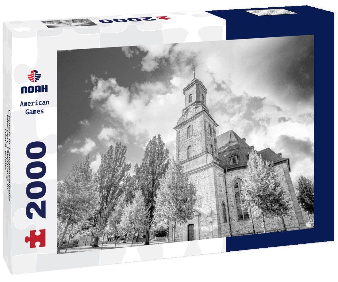 Noah Jigsaw Puzzle Church in Langenselbold, Hessen, Germany in black white 2000 pieces