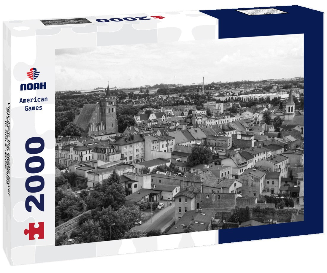 Noah Jigsaw Puzzle View from the castle tower of the city of Brodnica in black white 2000 pieces