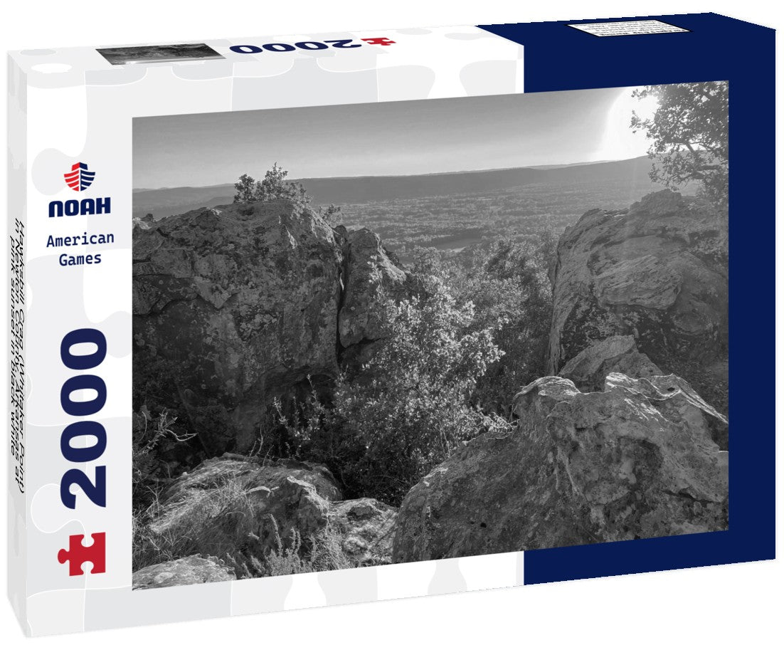 Noah Jigsaw Puzzle Hawksbill Crag (Whitaker Point) in Newton County, Arkansas at pink sunset in black white 2000 pieces