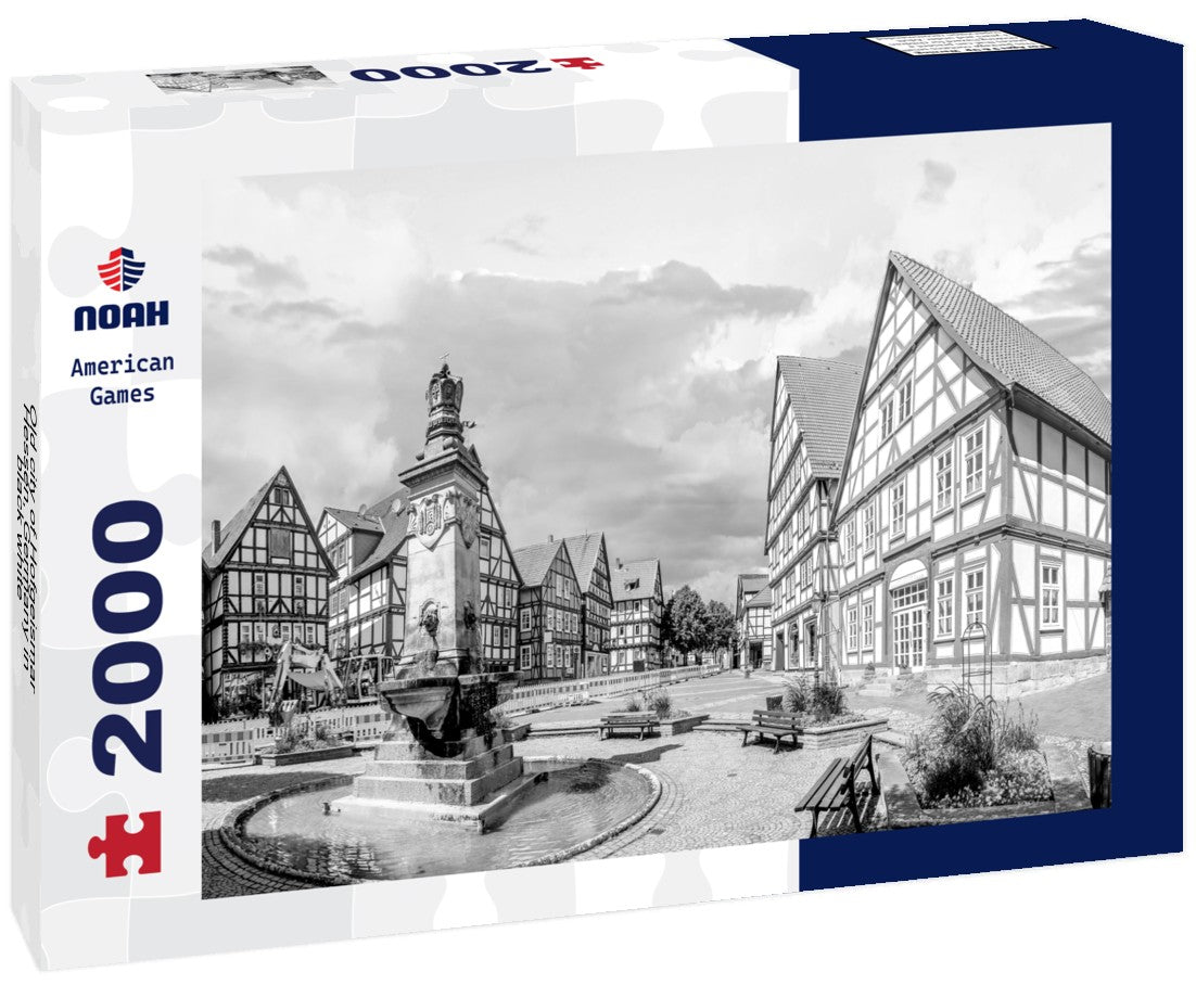 Noah Jigsaw Puzzle Old city of Hofgeismar, Hessen, Germany in black white 2000 pieces