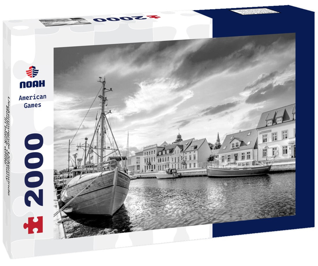 Noah Jigsaw Puzzle Ueckermuende Uckermünde, Bealtic Sea, Germany in black white 2000 pieces