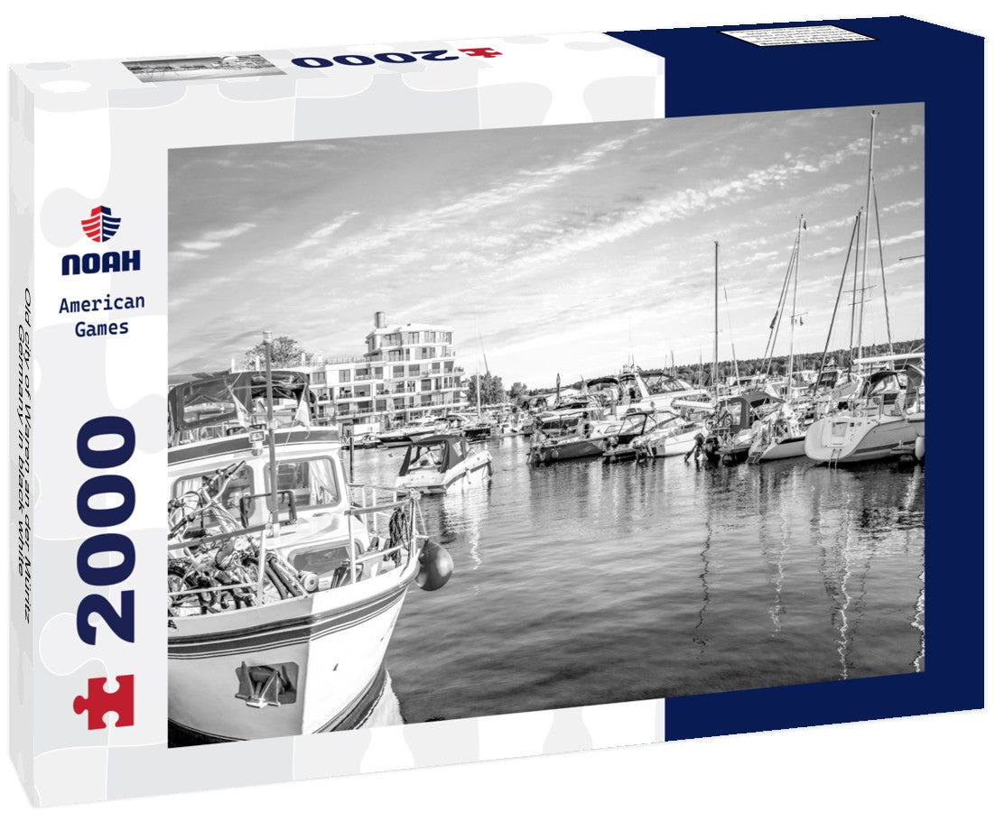 Noah Jigsaw Puzzle Old city of Waren an der Müritz, Germany in black white 2000 pieces