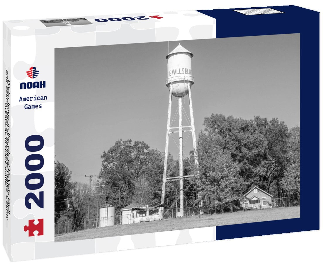 Noah Jigsaw Puzzle Water tower in the city of DeValls Bluff and county seat of southern Prairie County, Arkansas in black white 2000 pieces