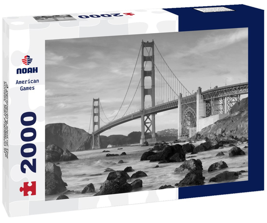 Noah Jigsaw Puzzle A perspective shot of The Golden Gate Bridge in the sunset, San Francisco in black white 2000 pieces