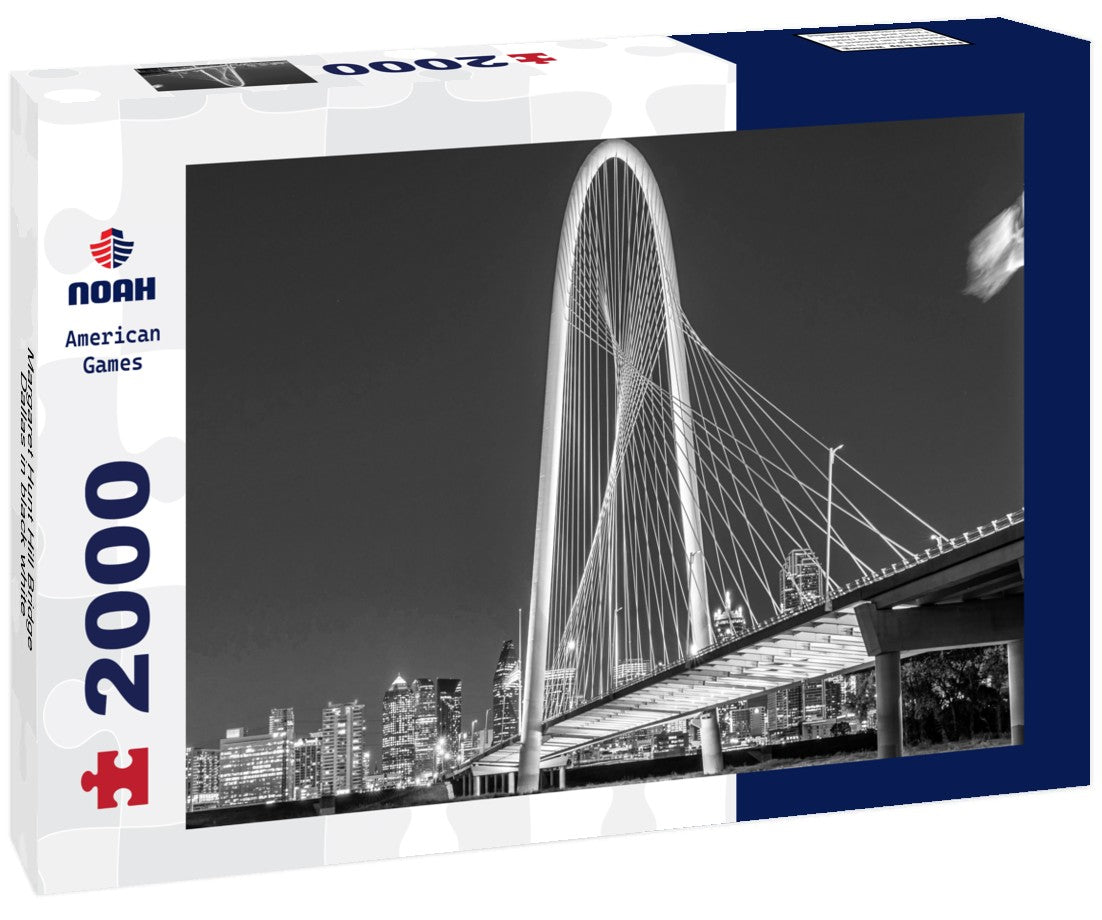 Noah Jigsaw Puzzle Margaret Hunt Hill Bridge Dallas in black white 2000 pieces