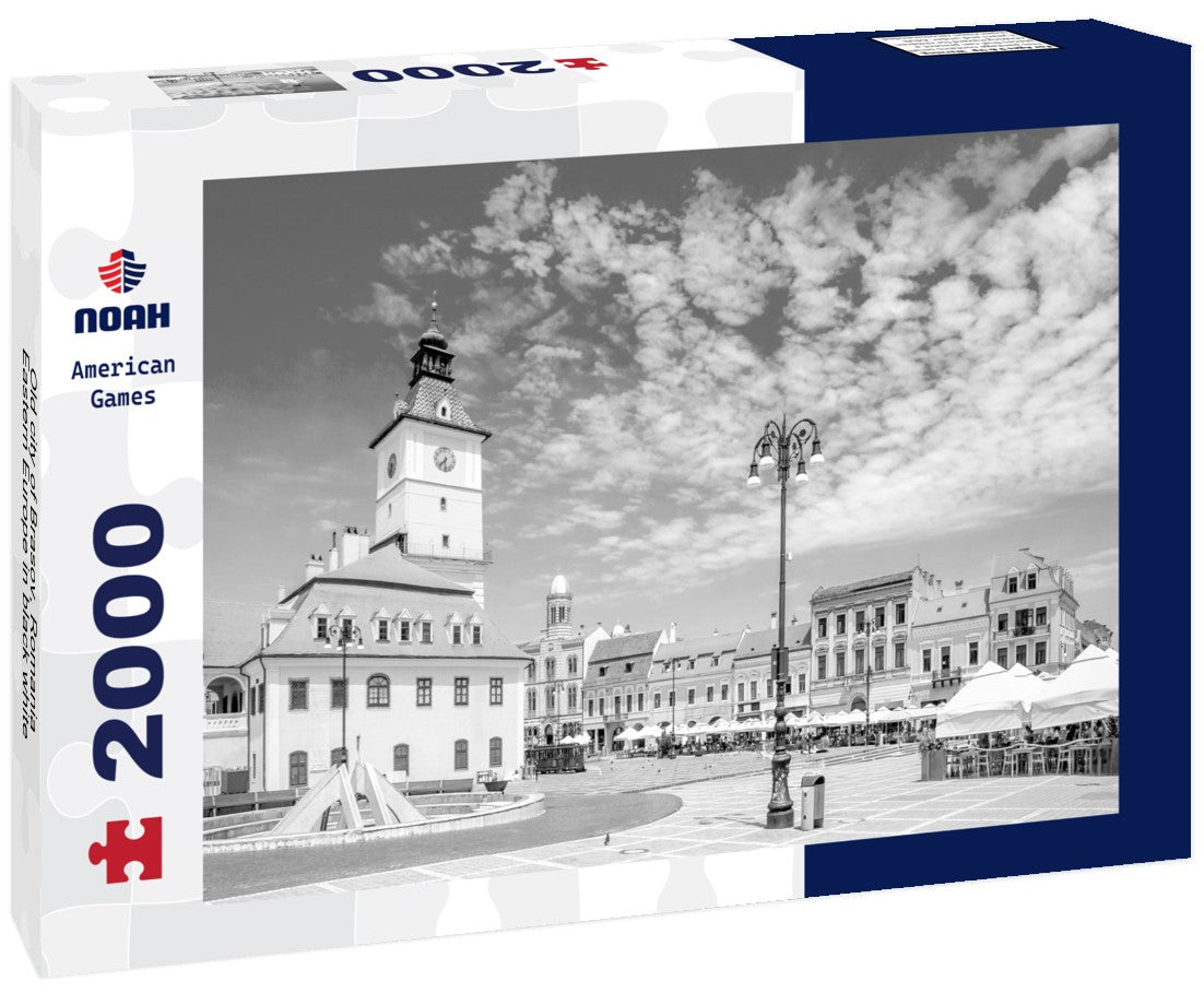 Noah Jigsaw Puzzle Old city of Brasov, Romania, Eastern Europe in black white 2000 pieces