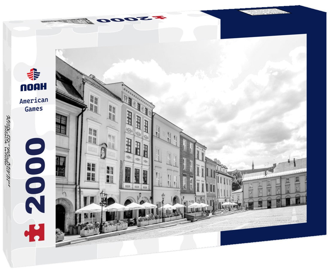 Noah Jigsaw Puzzle Maly Rynek, Market, Kraków, Poland in black white 2000 pieces