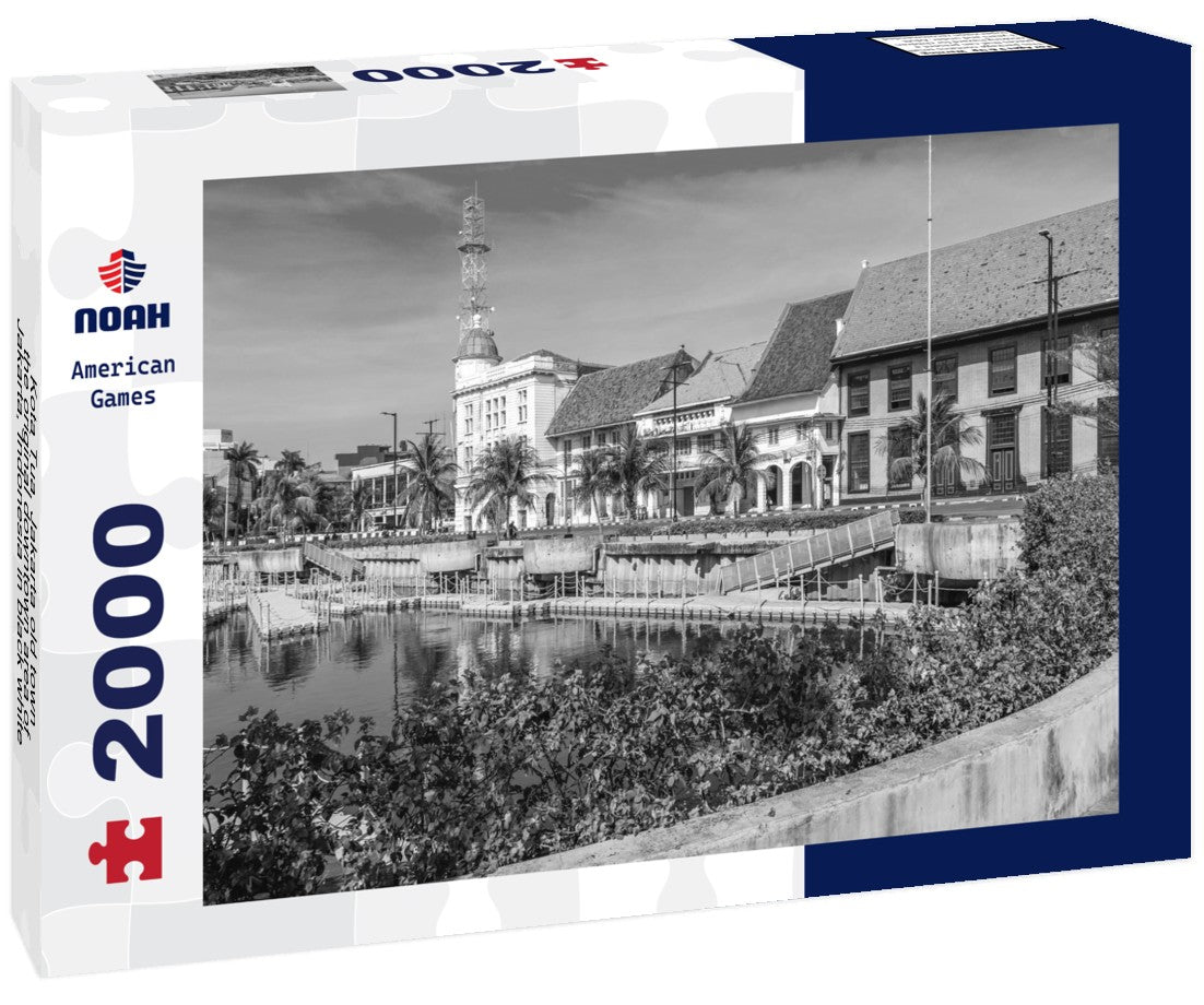 Noah Jigsaw Puzzle Kota Tua, Jakarta old town, the original downtown area of Jakarta, Indonesia in black white 2000 pieces