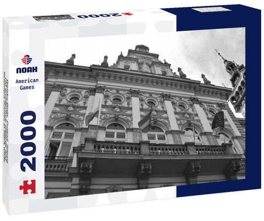 Noah Jigsaw Puzzle Bielsko-Biala, Poland, Silesia, old architecture, palaces and tenement houses in black white 2000 pieces