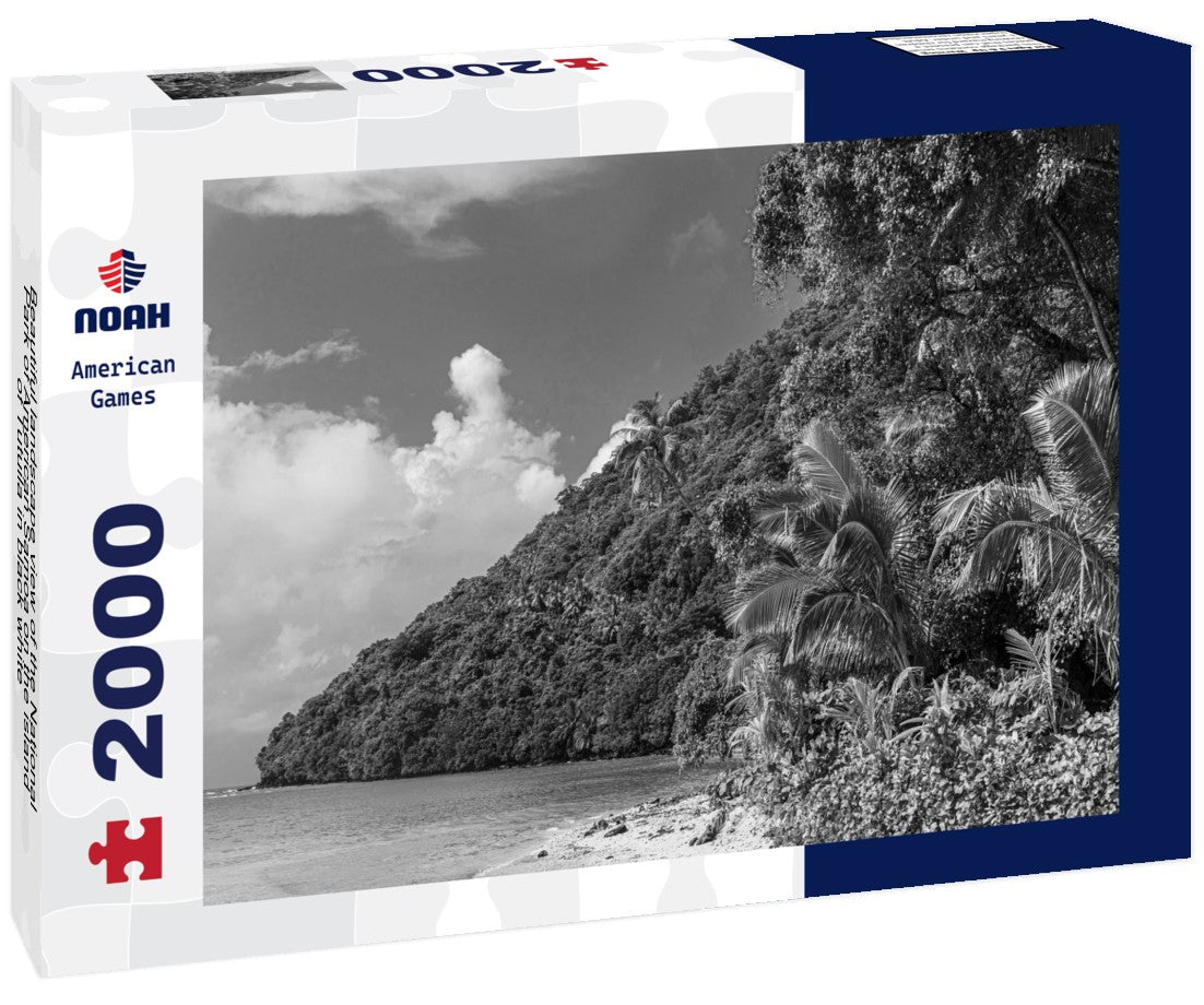 Noah Jigsaw Puzzle Beautiful landscape view of the National Park of American Samoa on the island of Tutuila in black white 2000 pieces
