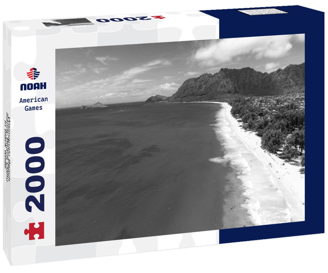 Noah Jigsaw Puzzle Waimanalo Beach - Sandy Beach Oahu in black white 2000 pieces