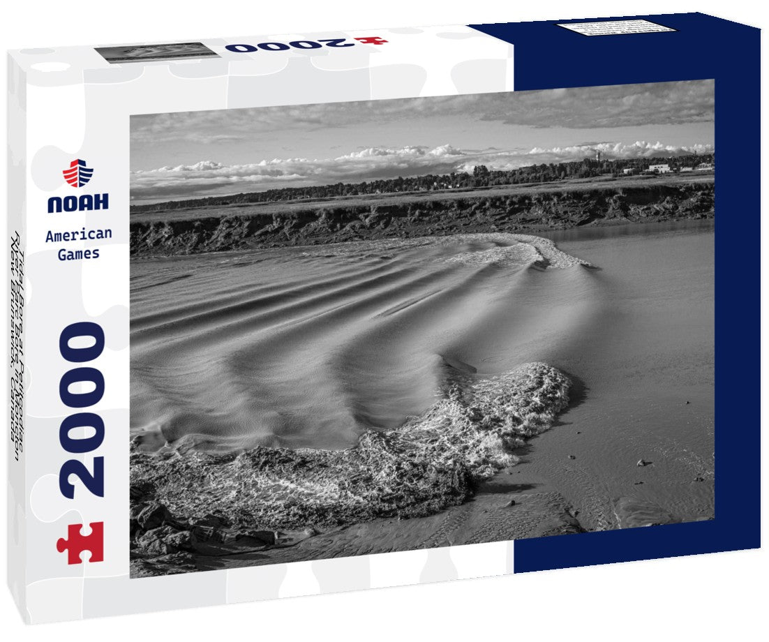 Noah Jigsaw Puzzle Tidal Bore at Petitcodiac River Parc Bore in Moncton, New Brunswick, Canada in black white 2000 pieces