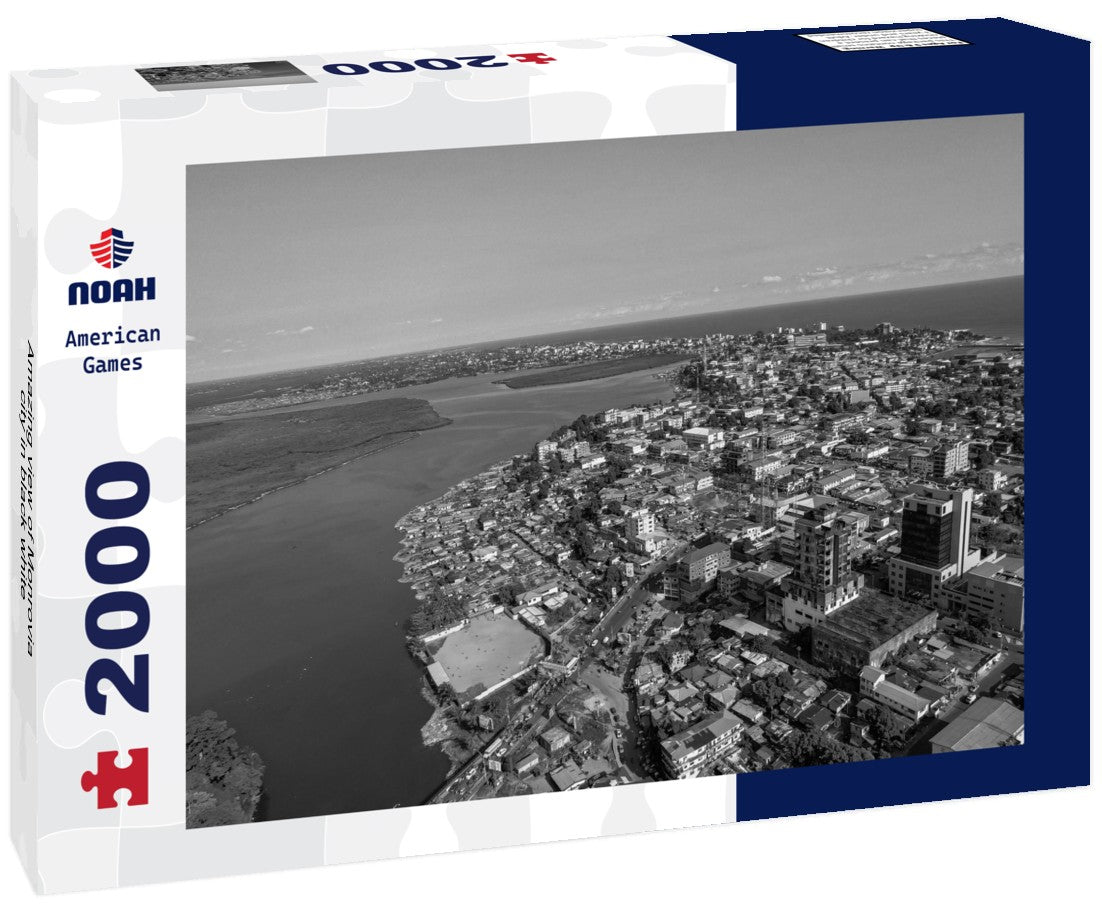 Noah Jigsaw Puzzle Amazing view of Monrovia city in black white 2000 pieces