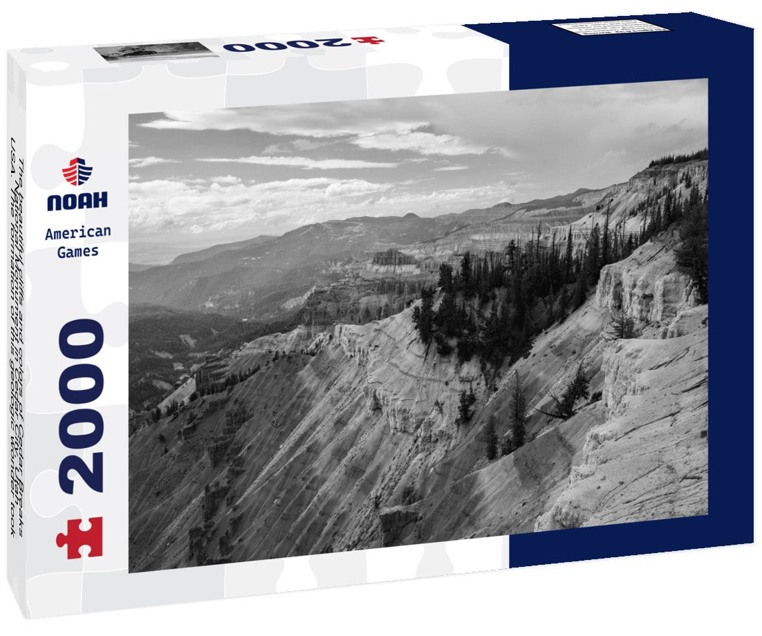 Noah Jigsaw Puzzle The beautiful cliffs and colors of Cedar Breaks National Monument in Cedar City, Utah, USA. The formation of this geologic wonder took place 60 million years ago in black white 2000 pieces