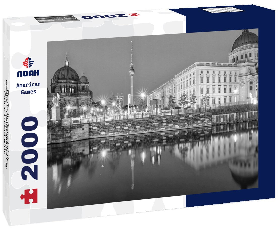 Noah Jigsaw Puzzle The Berlin Cathedral, the famous TV tower and the City Palace in black white 2000 pieces