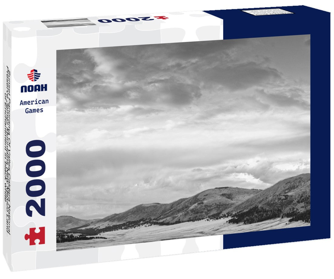 Noah Jigsaw Puzzle Sunset Panorama Of Valles Caldera National Preserve Jemez Mountains New Mexico Land of Enchantment in black white 2000 pieces