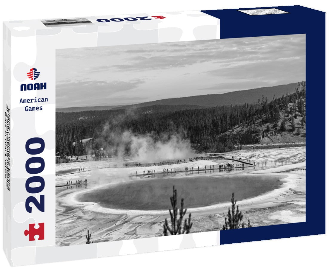 Noah Jigsaw Puzzle Grand Prismatic Spring at Yellowstone National Park in black white 2000 pieces