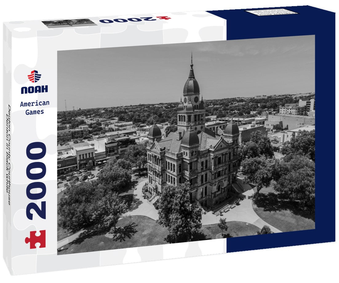 Noah Jigsaw Puzzle Denton County Courthouse, Denton in black white 2000 pieces