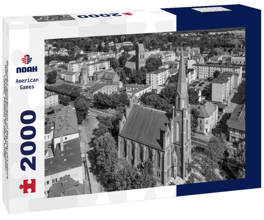 Noah Jigsaw Puzzle Beautiful architecture of the city of Lebork with fortified buildings of the Teutonic Castle, Poland in black white 2000 pieces