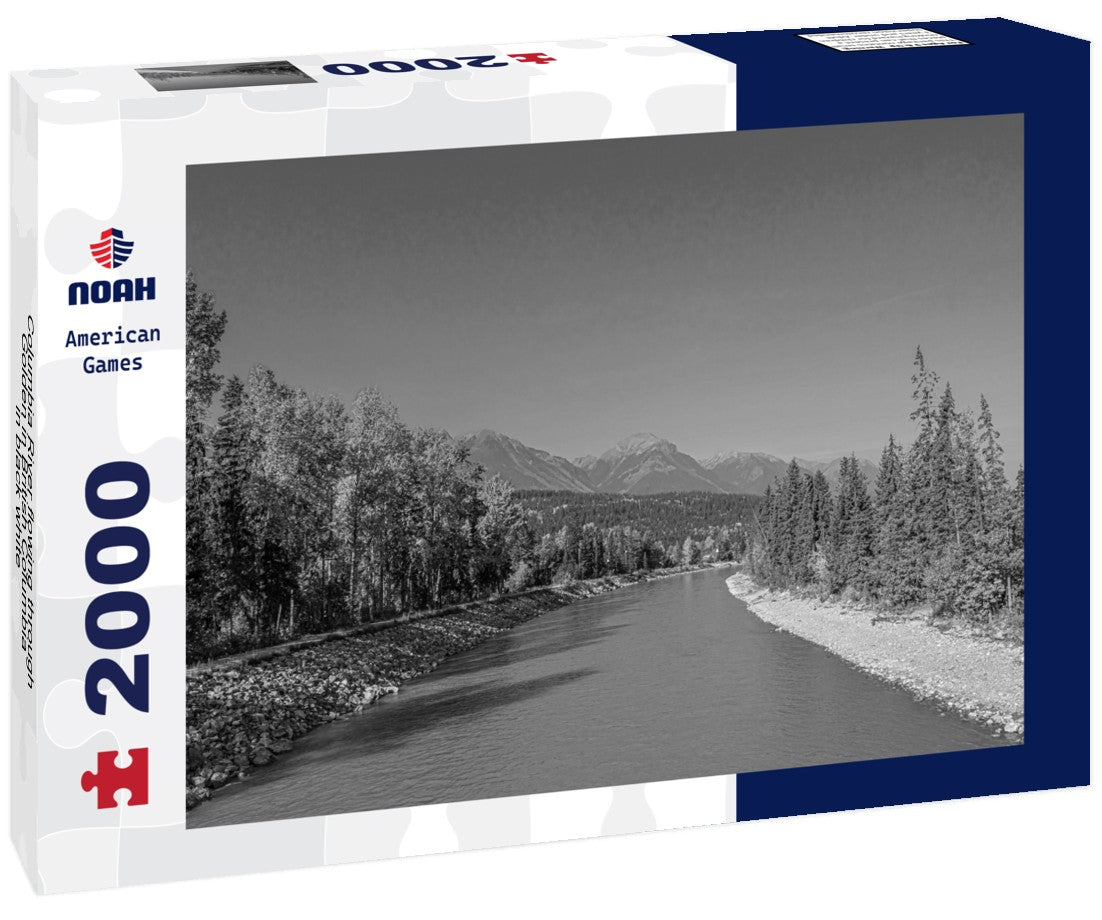 Noah Jigsaw Puzzle Columbia River flowing through Golden in British Columbia in black white 2000 pieces