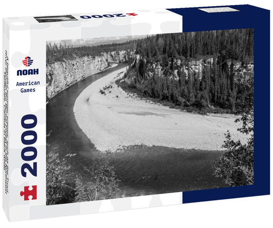 Noah Jigsaw Puzzle A beautiful summer scenes, such as the Trout River through the Boreal Forest in the Northwest Territories, Canada in black white 2000 pieces