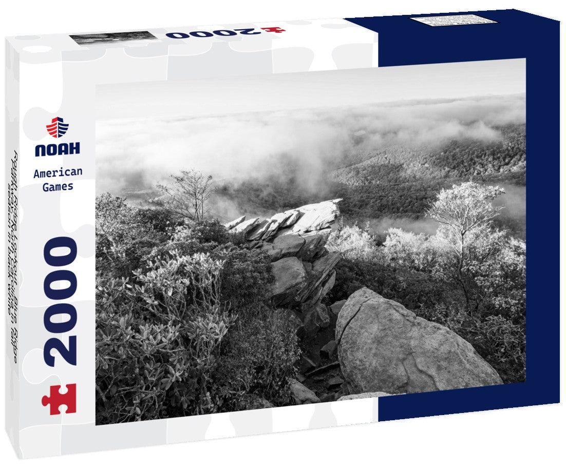Noah Jigsaw Puzzle Rough Ridge Lookout , Blue Ridge Parkway, North Carolina in fall season in black white 2000 pieces
