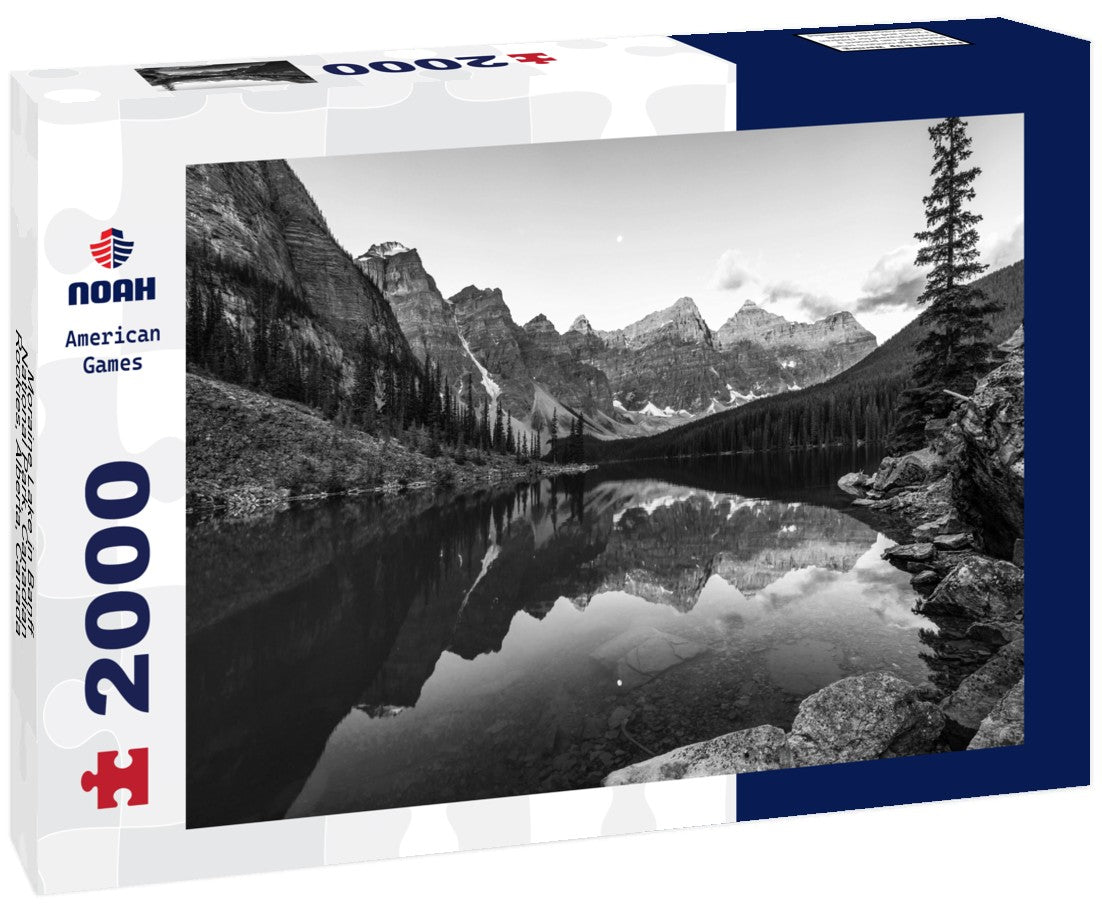 Noah Jigsaw Puzzle Moraine Lake in Banff National Park, Canadian Rockies, Alberta, Canada in black white 2000 pieces