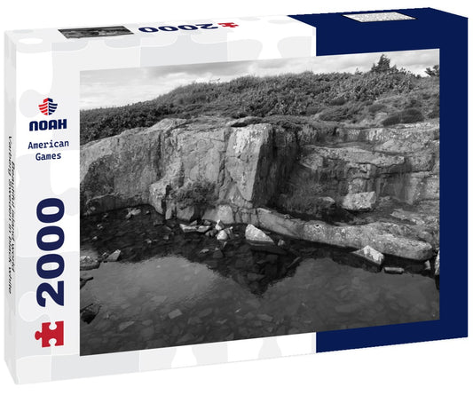 Noah Jigsaw Puzzle Beautiful island world, Varberg Sweden in black white 2000 pieces