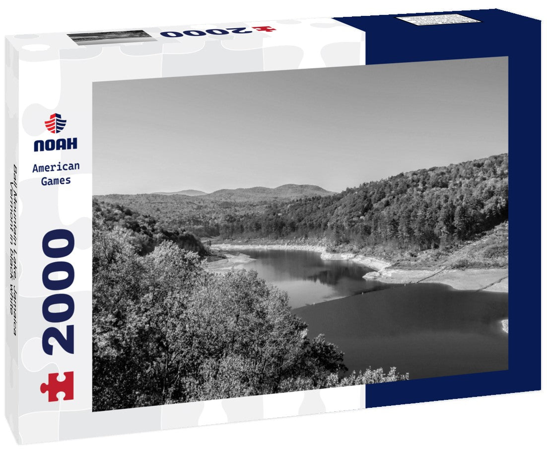 Noah Jigsaw Puzzle Ball Mountain Lake, Jamaica, Vermont in black white 2000 pieces