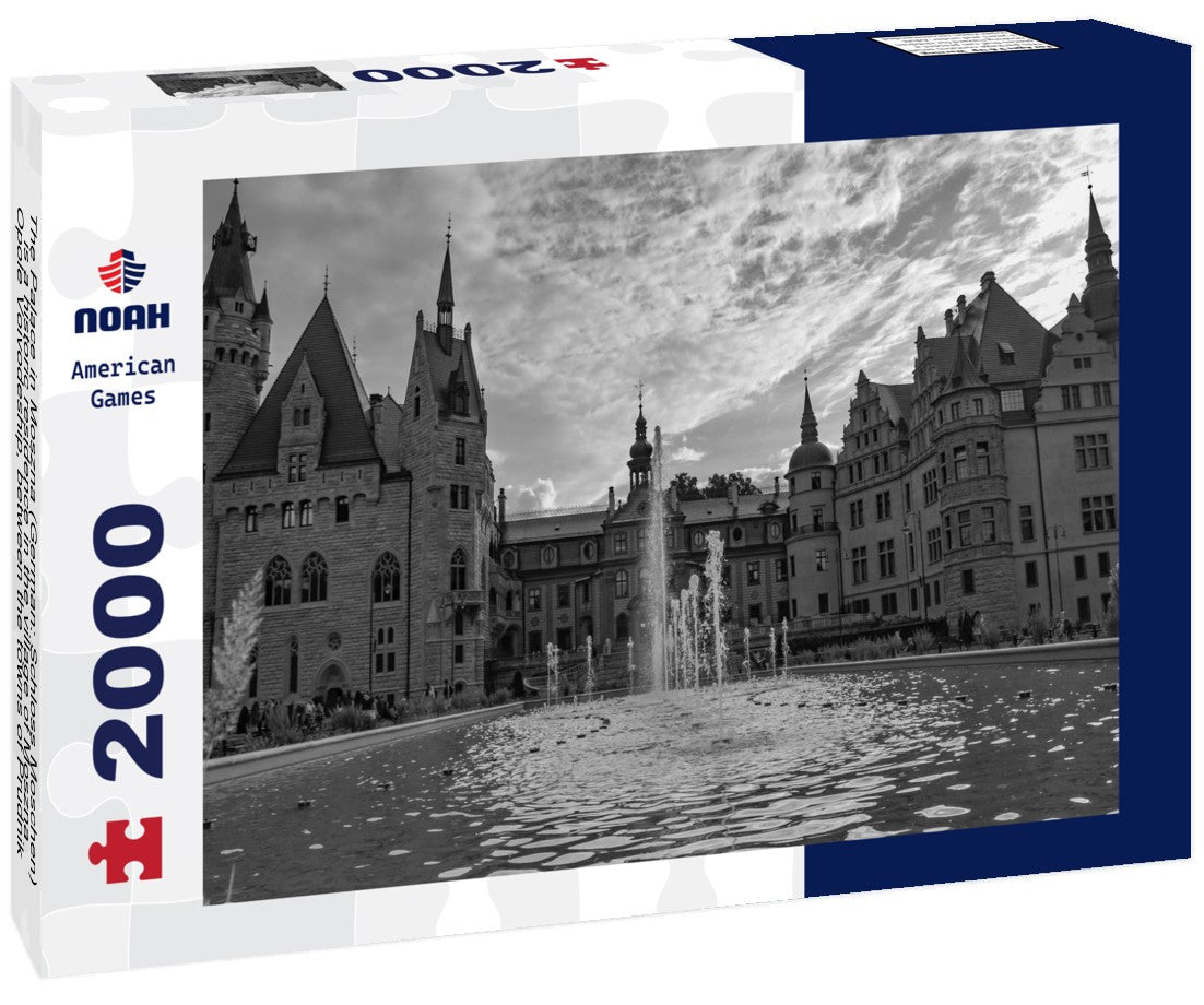Noah Jigsaw Puzzle The Palace in Moszna (German: Schloss Moschen) is a historic residence in the village of Moszna, Opole Voivodeship, between the towns of Prudnik and Krapkowice in black white 2000 pieces