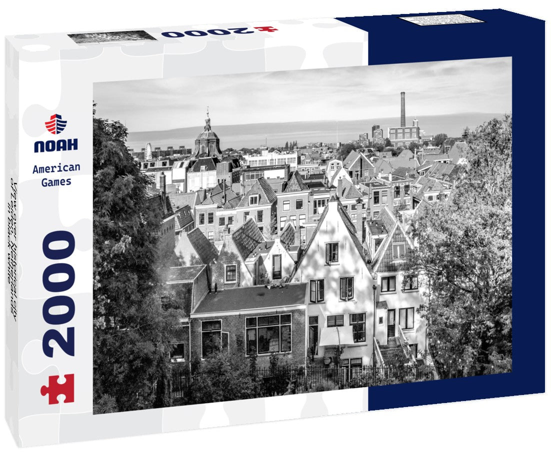 Noah Jigsaw Puzzle View over historical city of Leiden, Netherlands in black white 2000 pieces