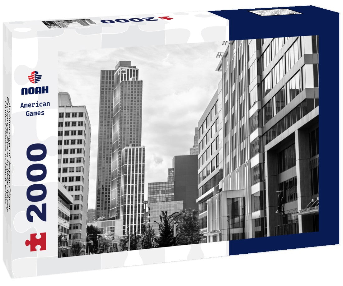 Noah Jigsaw Puzzle Architecture of Jersey City at Exchange Place in New Jersey, United States in black white 2000 pieces