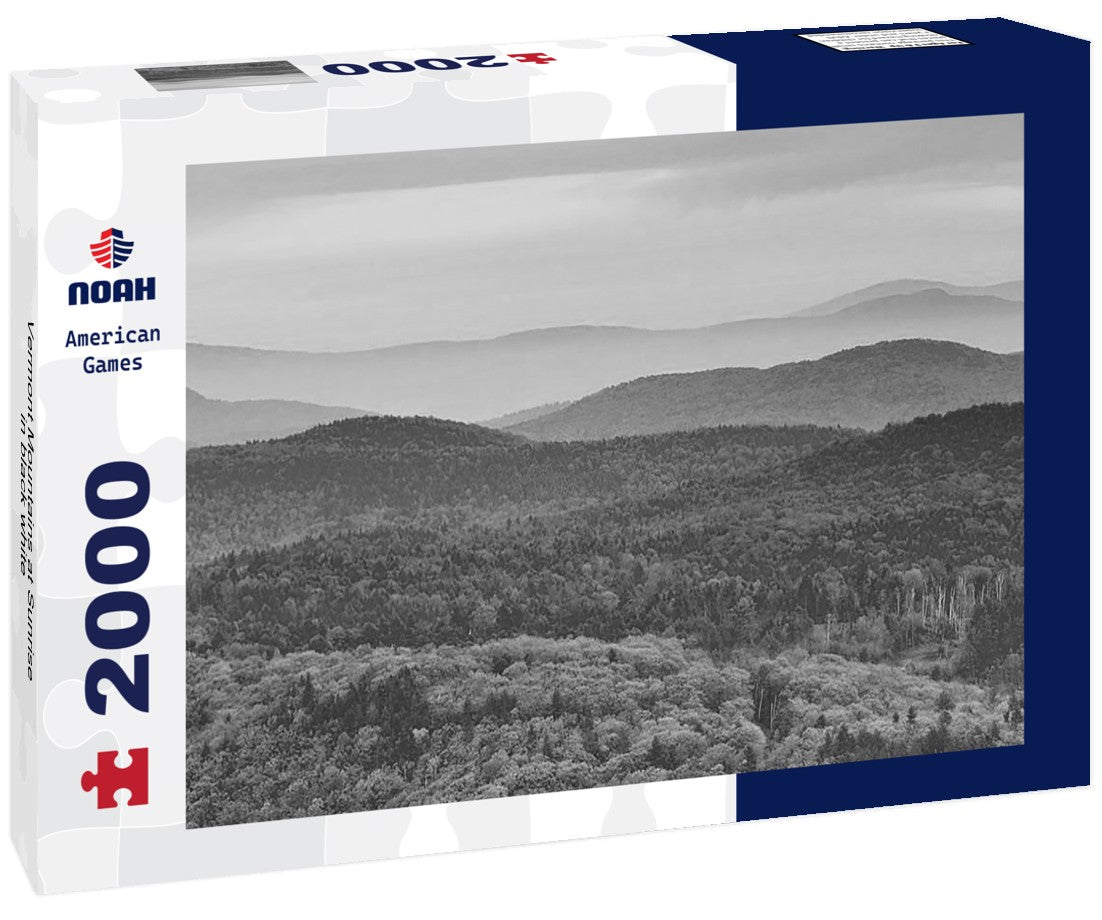 Noah Jigsaw Puzzle Vermont Mountains at Sunrise in black white 2000 pieces