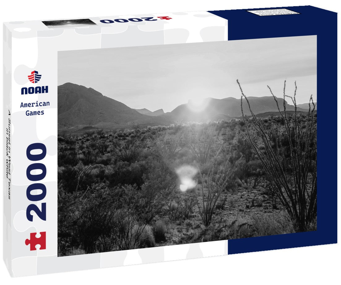 Noah Jigsaw Puzzle A Sunset in West Texas in black white 2000 pieces