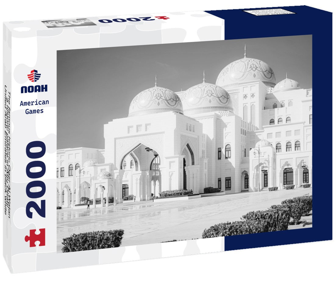 Noah Jigsaw Puzzle The famous historic Qasr Al Watan, a historic palace in Abu Dhabi, United Arab Emirates in black white 2000 pieces