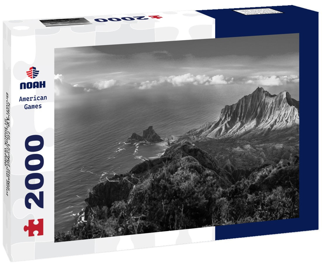 Noah Jigsaw Puzzle Kapa?a, HI, United States Brown Mountains Drone Shot in black white 2000 pieces
