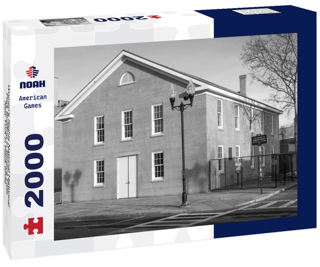 Noah Jigsaw Puzzle Women's Rights National Historical Park Building in Seneca Falls, New York in black white 2000 pieces