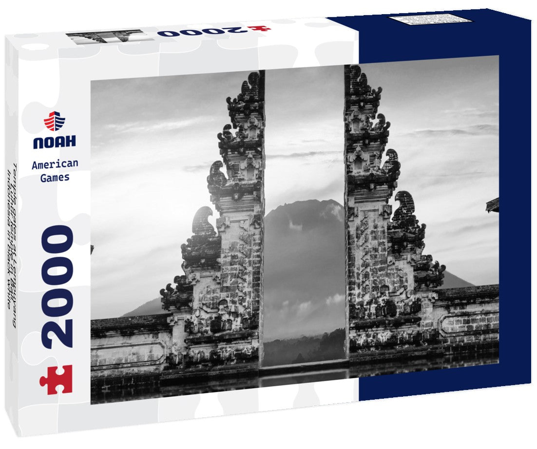 Noah Jigsaw Puzzle Temple gates at Lempuyang Luhur temple in Bali, Indonesia in black white 2000 pieces