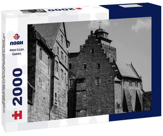 Noah Jigsaw Puzzle Breuberg Castle stands on the castle hill of the town of Breuberg in the Odenwald district of Hessen in Germany in black white 2000 pieces